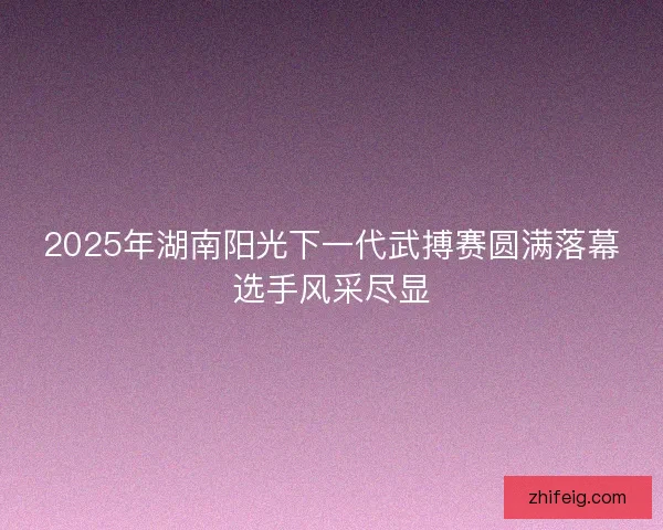 2025年湖南阳光下一代武搏赛圆满落幕选手风采尽显
